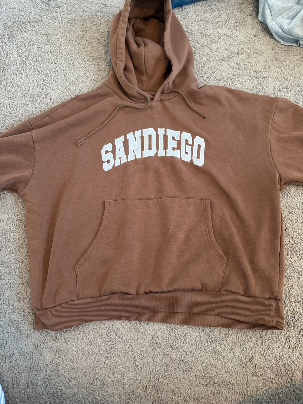 Sandiego Brown Pullover Hoodie with Front Pocket